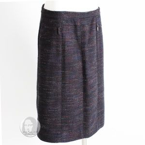 Chanel Skirt Multicolor Cotton Blend Tweed Pencil 02A Collection HTF Size 40